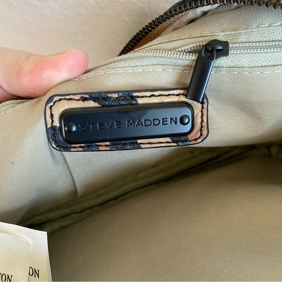 Steve Madden Brown Black Animal Print Crossbody Purse - Picture 11 of 13